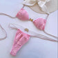 Rhinestones Swimsuit Bikini Swimwear Swimsuit Women Separates Swimwear Two Piece Side Straps Swimsuit Bathing Suit - Womans Fashion