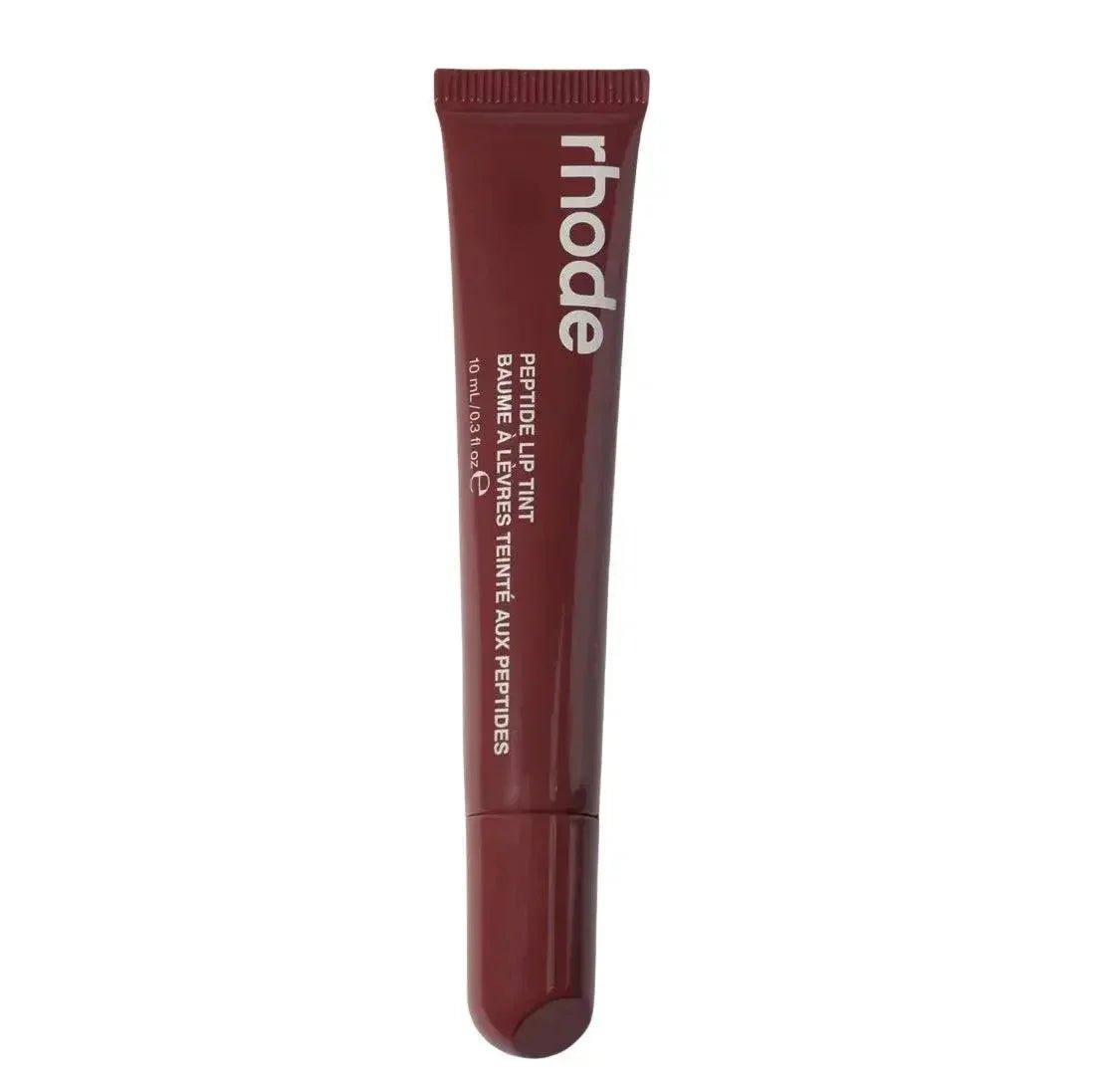 Rhode Peptide Lip Tint in deep red tube, beauty makeup for women's fashion