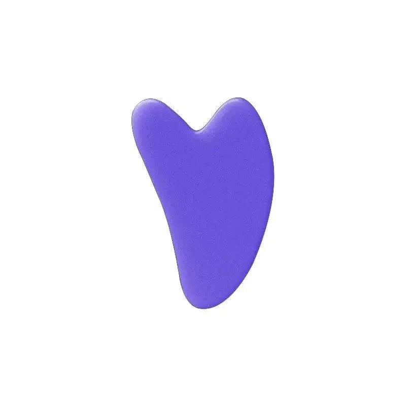 Purple heart-shaped beauty tool for facial massage and skincare routines
