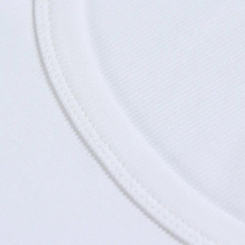 White women's fashion top with clean stitching detail