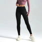 Black high-waist leggings with pink crop top, women's fashion activewear