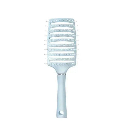 Light blue vented hairbrush for detangling and styling, perfect for women's beauty routines