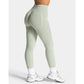 Women's high-waisted seamless leggings in light green, perfect for fitness and fashion