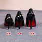 Black patent leather stilettos with red soles in 6cm, 8cm, 10cm heights for women’s fashion