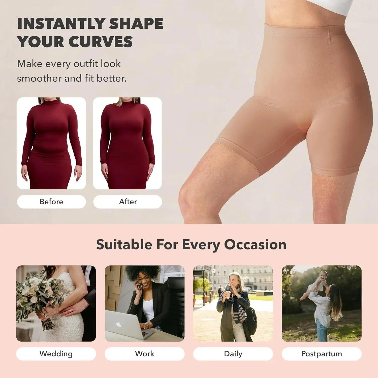 Women's shapewear shorts for smoothing curves, perfect for wedding, work, daily wear, and postpartum