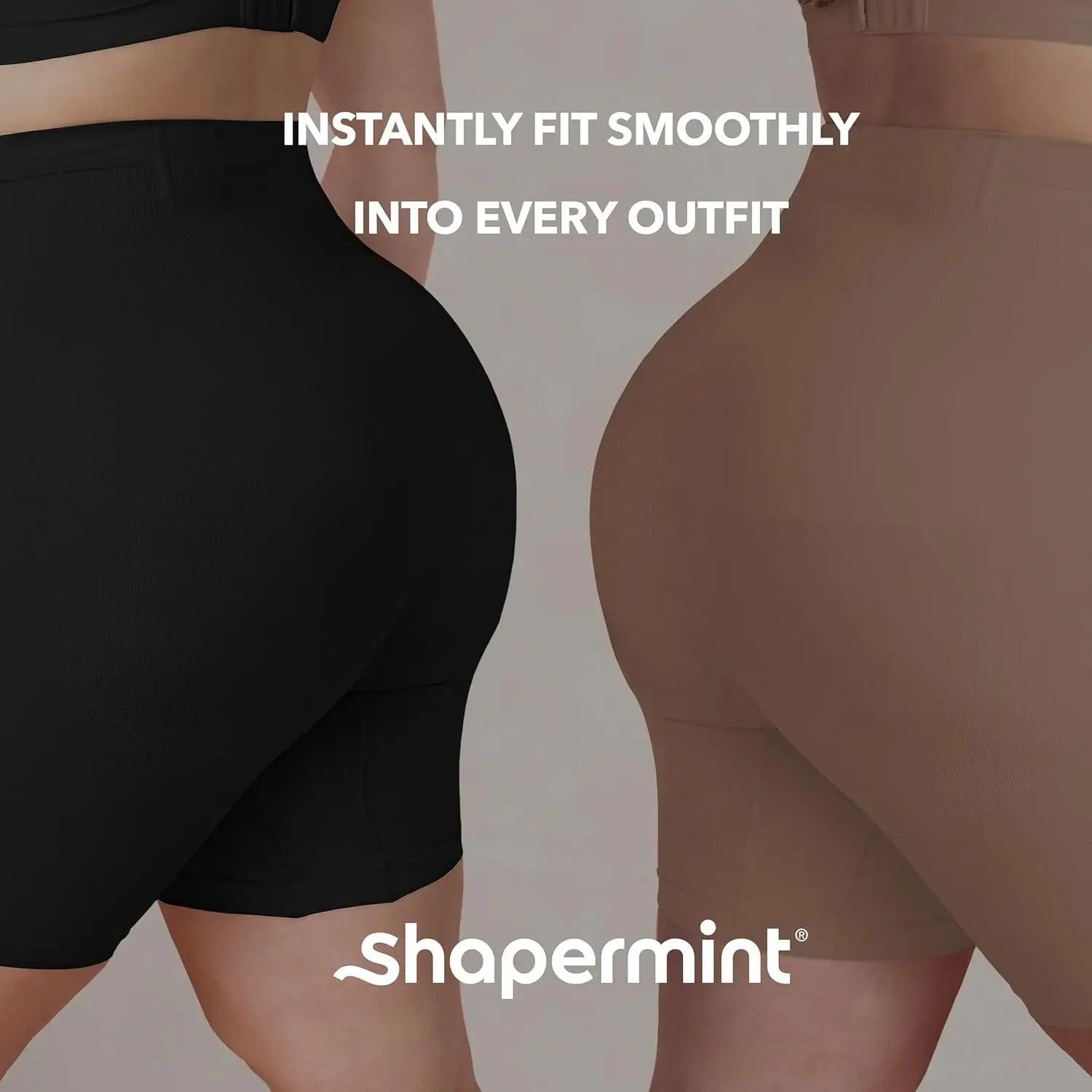 Black and nude shapewear shorts for smooth fit under any outfit, women's fashion
