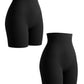 Black high-waisted shapewear shorts for women, seamless body contouring underwear
