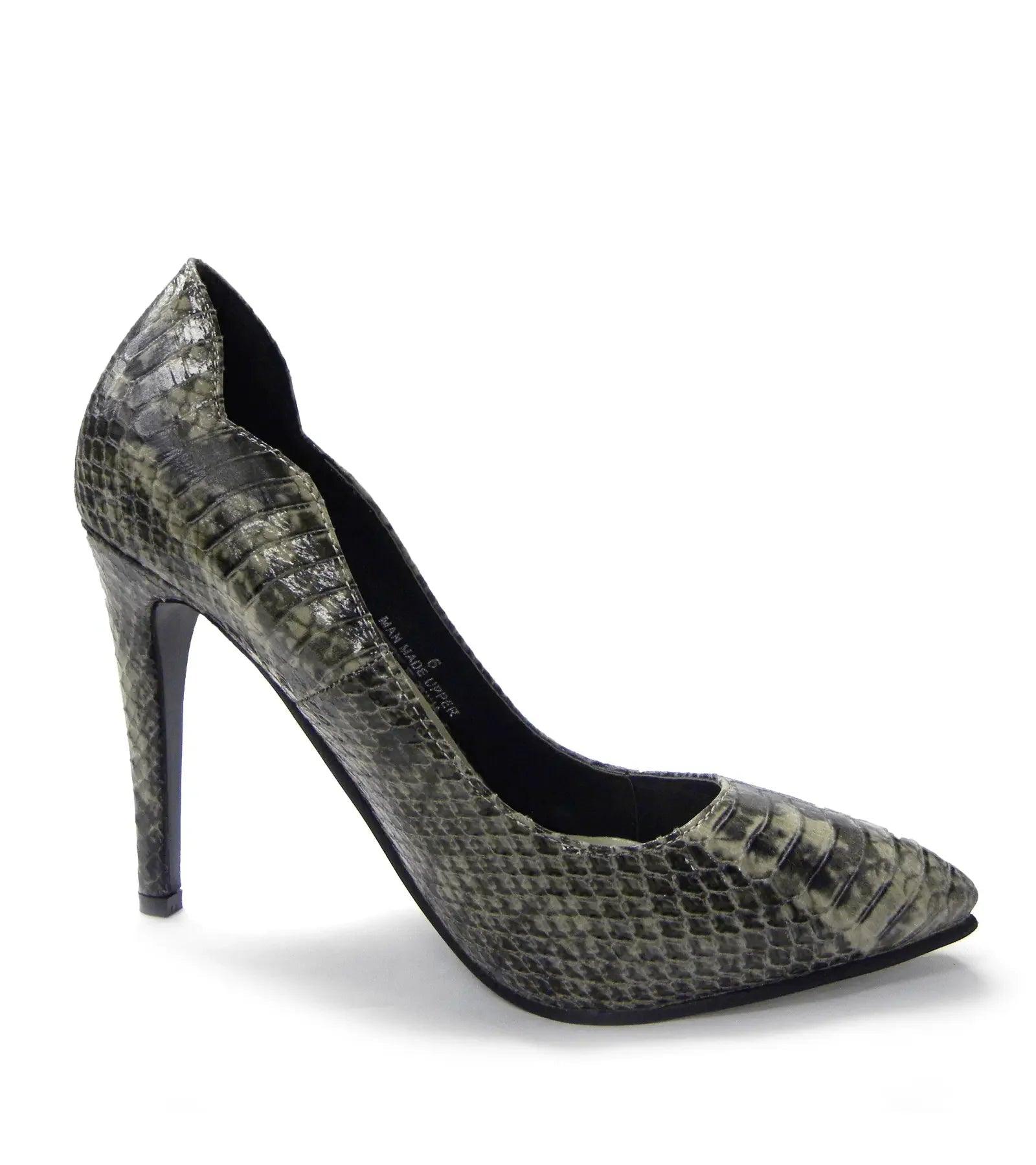Women's snake print high heel pumps, pointed toe stiletto fashion shoes