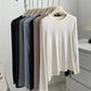 Women's long sleeve tops in neutral colors, stylish fashion basics for everyday wear