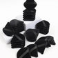 Black velvet makeup sponges with ribbon straps, beauty tools for flawless application