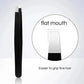 Black precision tweezers with flat mouth tip for gripping fine hair, beauty and fashion accessory