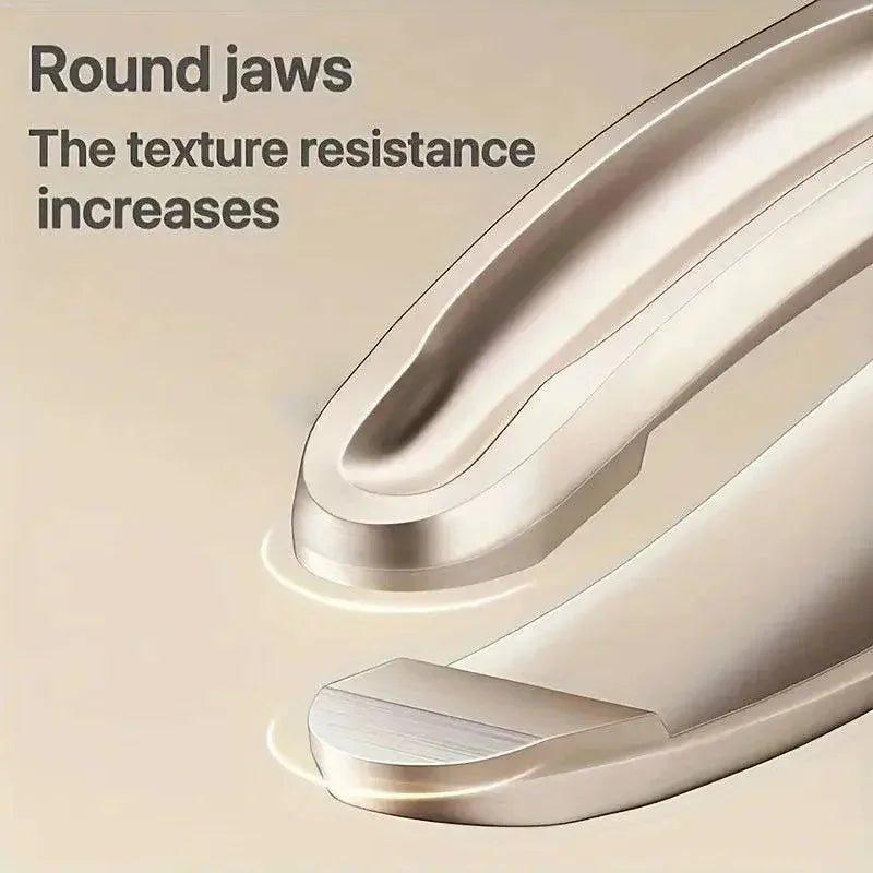 Round jaws with increased texture resistance for smooth hair styling tools