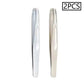 2PCS sleek silver tweezers for precise beauty grooming, perfect for women's fashion and makeup routines