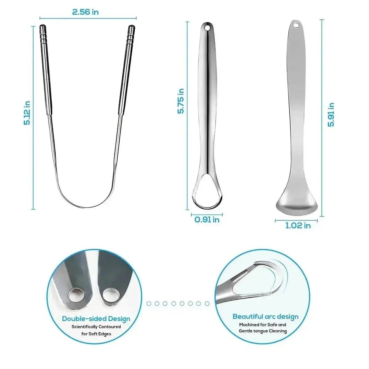 Stainless Steel Tongue Scraper - Womans Fashion