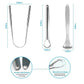 Stainless steel tongue scraper set with double-sided and arc design for gentle oral care
