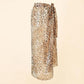 Leopard print wrap skirt for women, stylish fashion skirt with tie waist detail