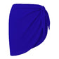 Royal blue wrap skirt with side tie, women's fashion