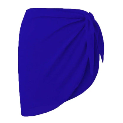 Royal blue wrap skirt with side tie, women's fashion