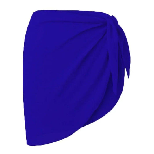 Royal blue wrap skirt with side tie, women's fashion
