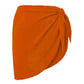 Orange women's wrap skirt with side tie, stylish fashion apparel