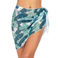 Tropical leaf print wrap skirt for women, beachwear fashion