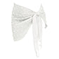 White polka dot wrap top with bow tie, women's fashion blouse