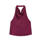 Burgundy halter neck sleeveless top for women's fashion