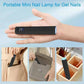 Portable mini nail lamp for gel nails, compact UV LED dryer held in hand, fits in purse or desk organizer