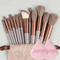 Vegan Makeup Brush Set - Soft Fluffy Kabuki & Blending Brushes for Foundation, Contour & Baking, Cruelty - Free Salon Tools - Womans Fashion