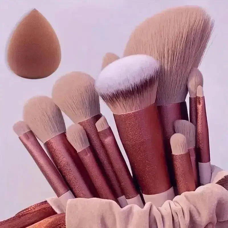 Vegan Makeup Brush Set - Soft Fluffy Kabuki & Blending Brushes for Foundation, Contour & Baking, Cruelty - Free Salon Tools - Womans Fashion