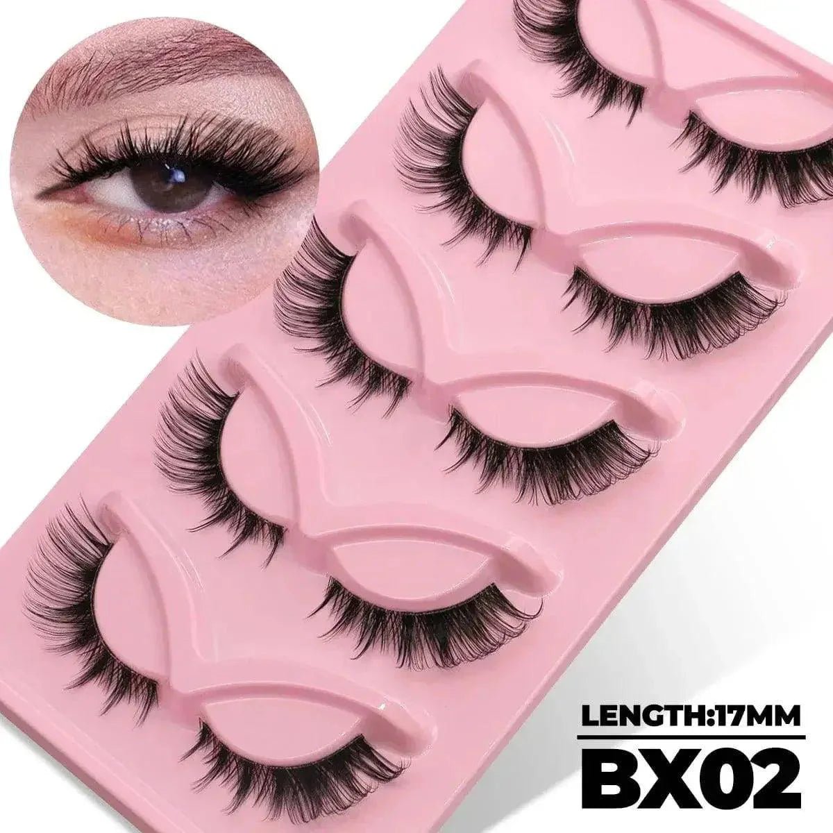 Veltrinay Fake Lashes Cat Eye Lashes Faux Mink Eyelashes Clear Band Lashes Natural Look Wispy Mink Eyelashes False Lashes Makeup - Womans Fashion