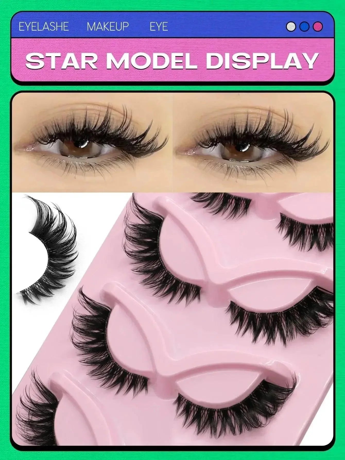 Veltrinay Fake Lashes Cat Eye Lashes Faux Mink Eyelashes Clear Band Lashes Natural Look Wispy Mink Eyelashes False Lashes Makeup - Womans Fashion