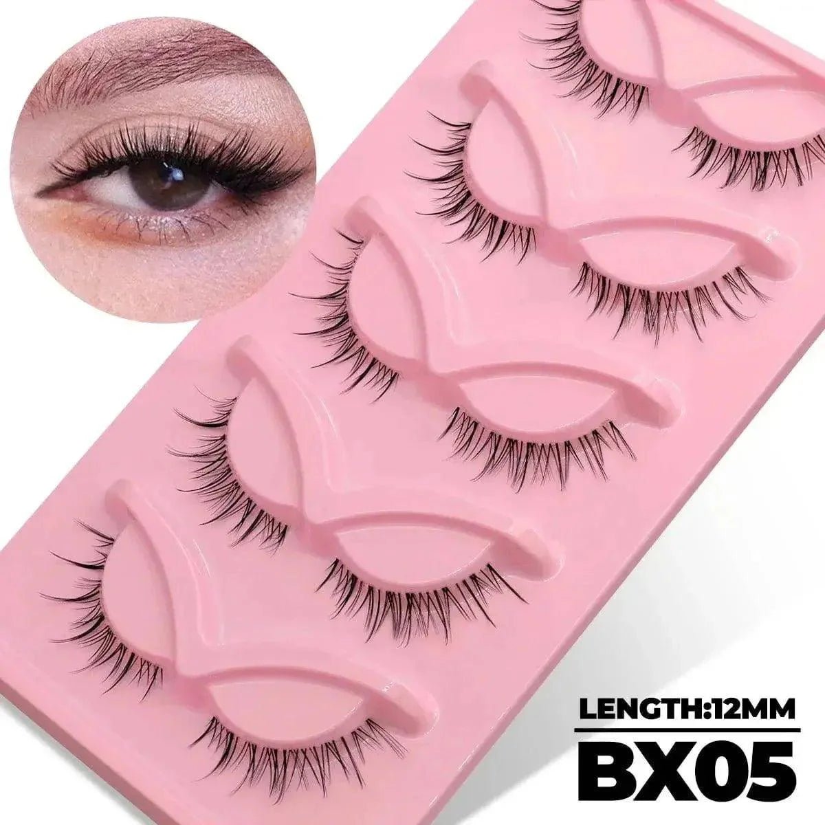 Veltrinay Fake Lashes Cat Eye Lashes Faux Mink Eyelashes Clear Band Lashes Natural Look Wispy Mink Eyelashes False Lashes Makeup - Womans Fashion