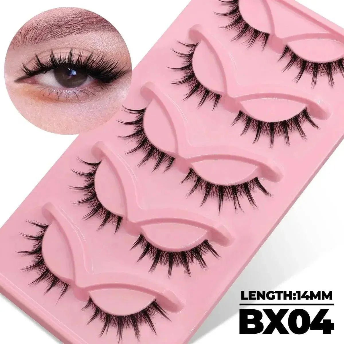 Veltrinay Fake Lashes Cat Eye Lashes Faux Mink Eyelashes Clear Band Lashes Natural Look Wispy Mink Eyelashes False Lashes Makeup - Womans Fashion
