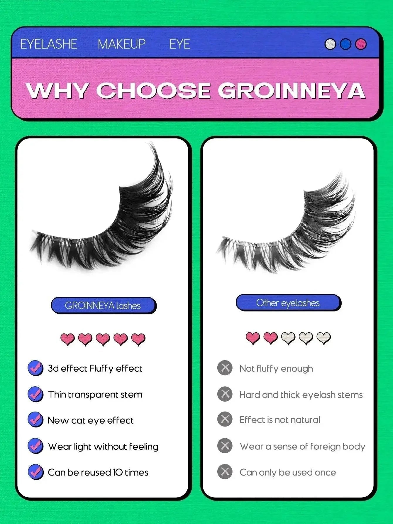 Veltrinay Fake Lashes Cat Eye Lashes Faux Mink Eyelashes Clear Band Lashes Natural Look Wispy Mink Eyelashes False Lashes Makeup - Womans Fashion
