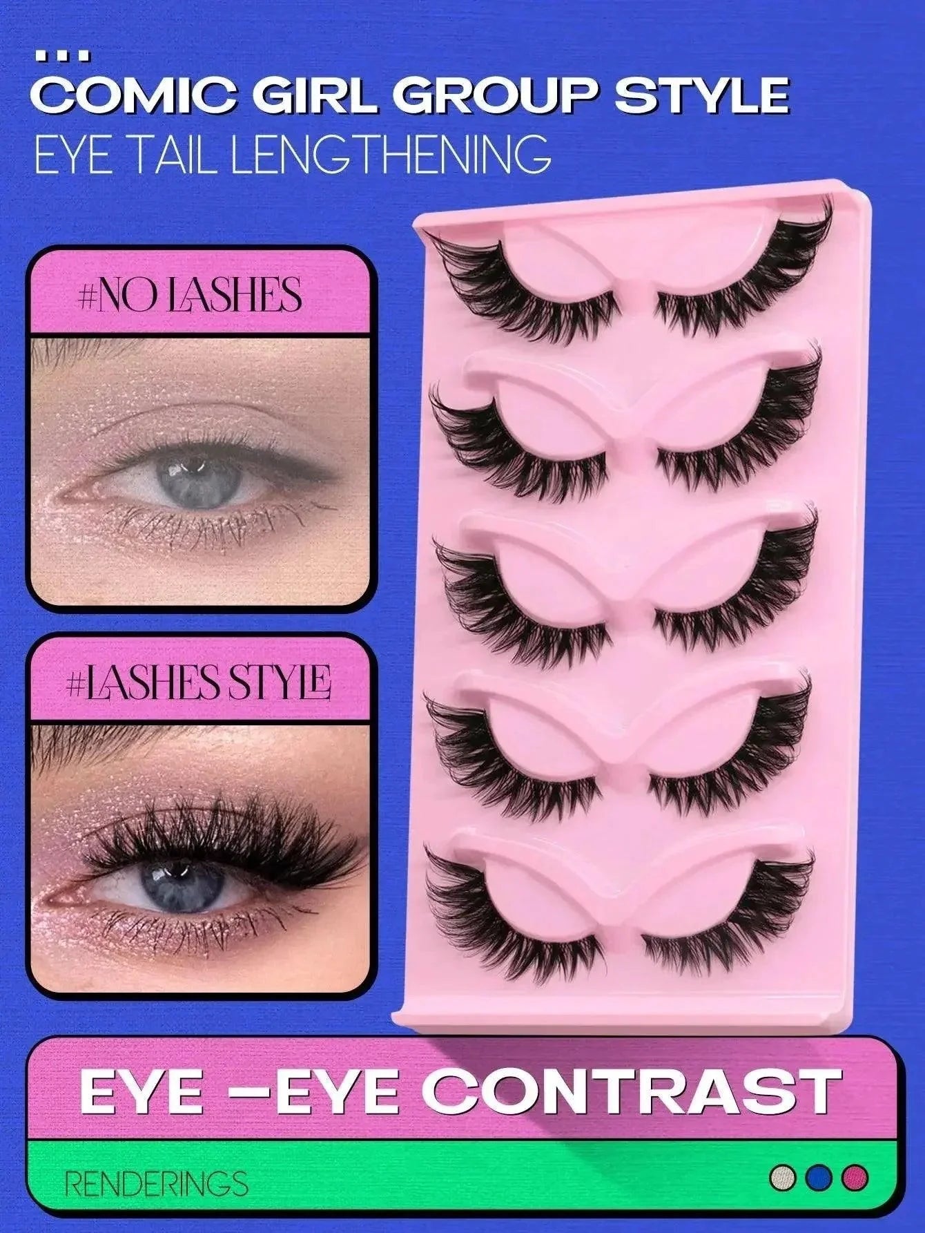 Veltrinay Fake Lashes Cat Eye Lashes Faux Mink Eyelashes Clear Band Lashes Natural Look Wispy Mink Eyelashes False Lashes Makeup - Womans Fashion