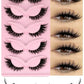 Veltrinay Fake Lashes Cat Eye Lashes Faux Mink Eyelashes Clear Band Lashes Natural Look Wispy Mink Eyelashes False Lashes Makeup - Womans Fashion