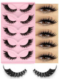 Veltrinay Fake Lashes Cat Eye Lashes Faux Mink Eyelashes Clear Band Lashes Natural Look Wispy Mink Eyelashes False Lashes Makeup - Womans Fashion