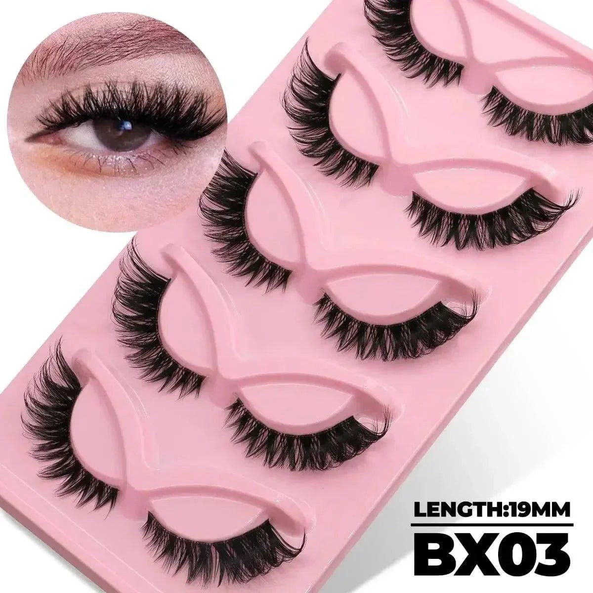 Veltrinay Fake Lashes Cat Eye Lashes Faux Mink Eyelashes Clear Band Lashes Natural Look Wispy Mink Eyelashes False Lashes Makeup - Womans Fashion