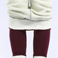 Cozy white fleece-lined burgundy leggings for women, soft and warm fashion wear