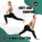 Woman modeling soft, 4-way stretch black leggings for comfort and flexibility during yoga or fitness