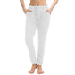 White women's jogger pants with drawstring waist and side pockets, casual fashion