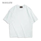 White oversized women's fashion t-shirt with brand tag, minimalist style for casual wear
