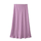 Lavender women's A-line midi skirt, elegant fashion for everyday wear