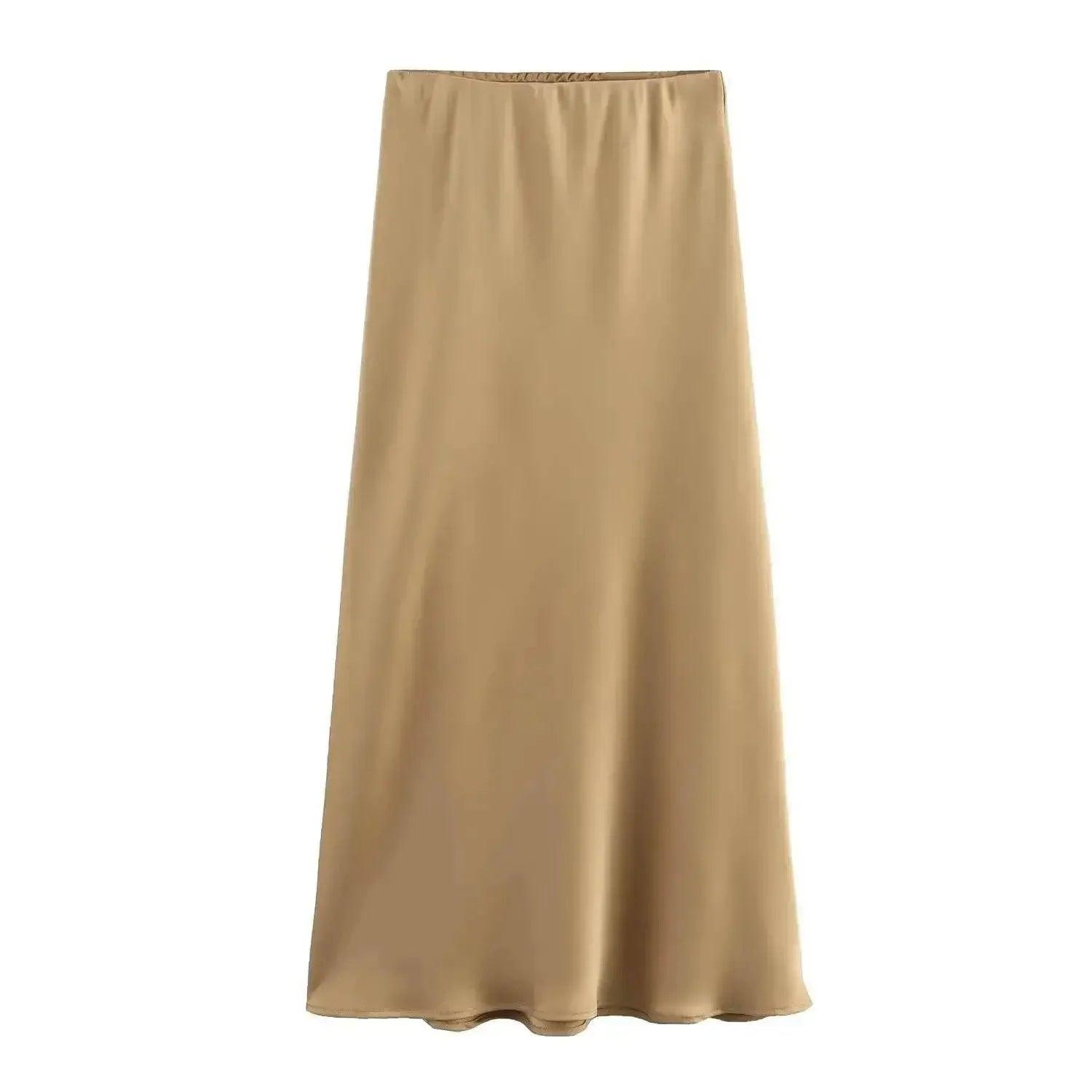 Beige maxi skirt for women's fashion, elegant and versatile
