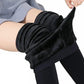 Black fleece-lined women's thermal leggings for cozy winter fashion