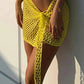 Women Beach Skirt Hollowed Solid Black White Yellow Green Knitted Mini Skirt For Women Summer Vacation Seaside Cover - Up Skirt - Womans Fashion
