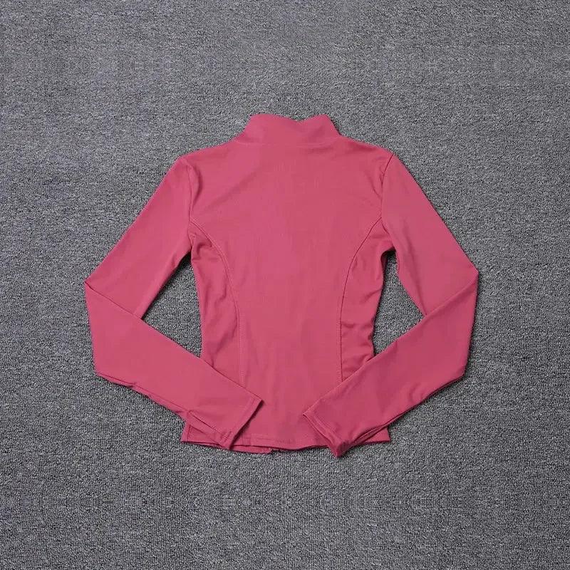 Pink long sleeve women's turtleneck top for fashion and casual wear