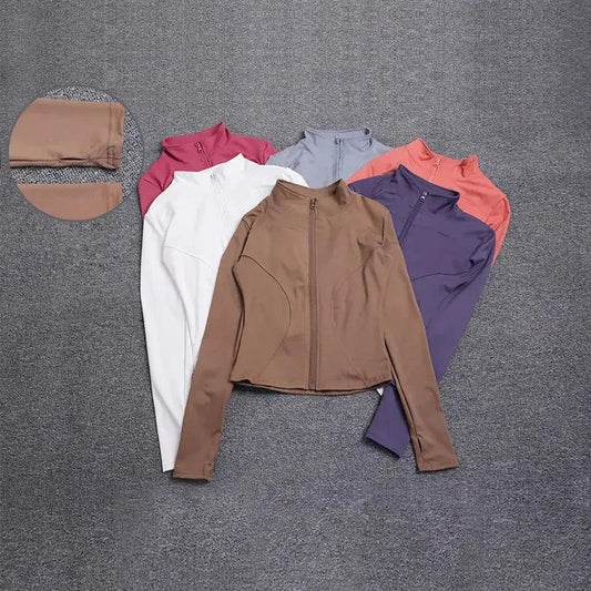 Women's stylish zip-up jackets in multiple colors, perfect for fashion and comfort.