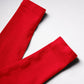 Vibrant red women's leggings with ribbed waistband, ideal for fashion and active wear